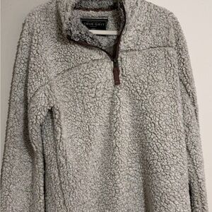 True Grit Women's Gray Sherpa Sweater